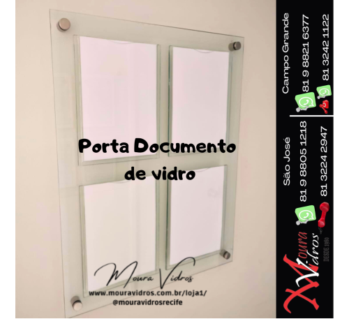 PORTA DOCUMENTOS DE VIDRO